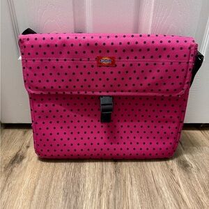 Dickies Hot Pink Polka Dot Laptop Messenger Bag